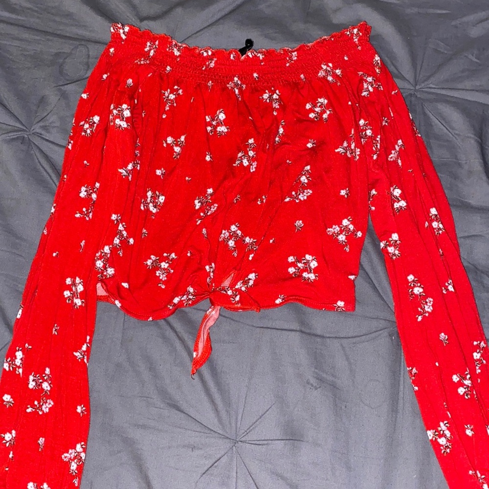 Off Shoulder Floral Blouse